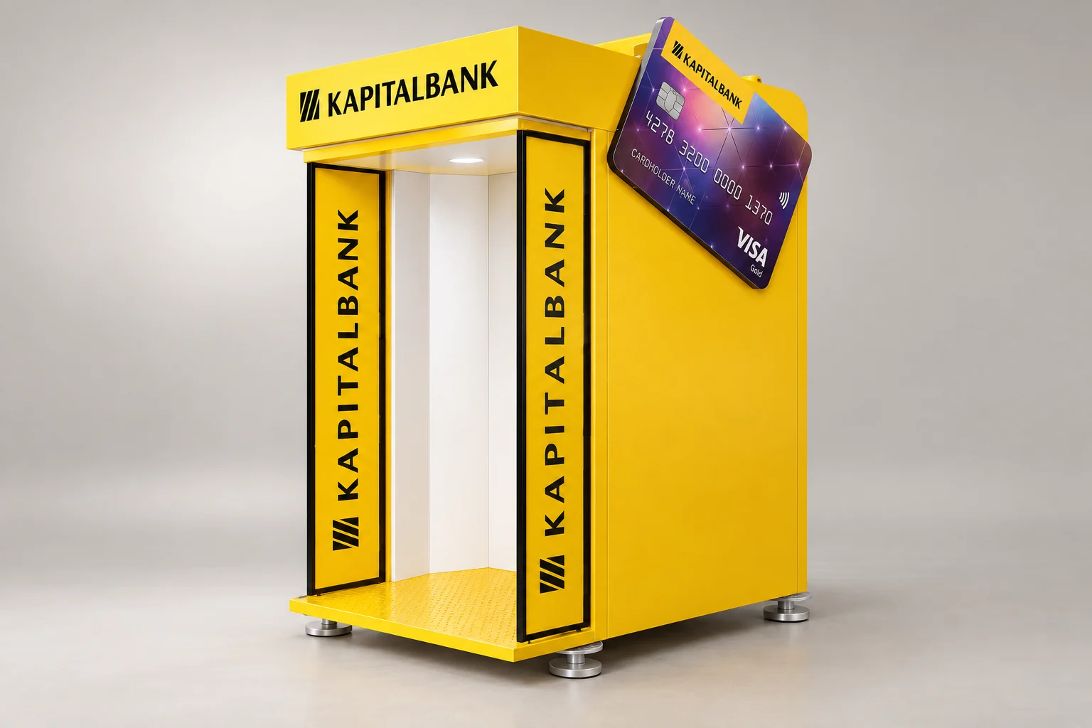 Кабина Kapitalbank с рекламной картой